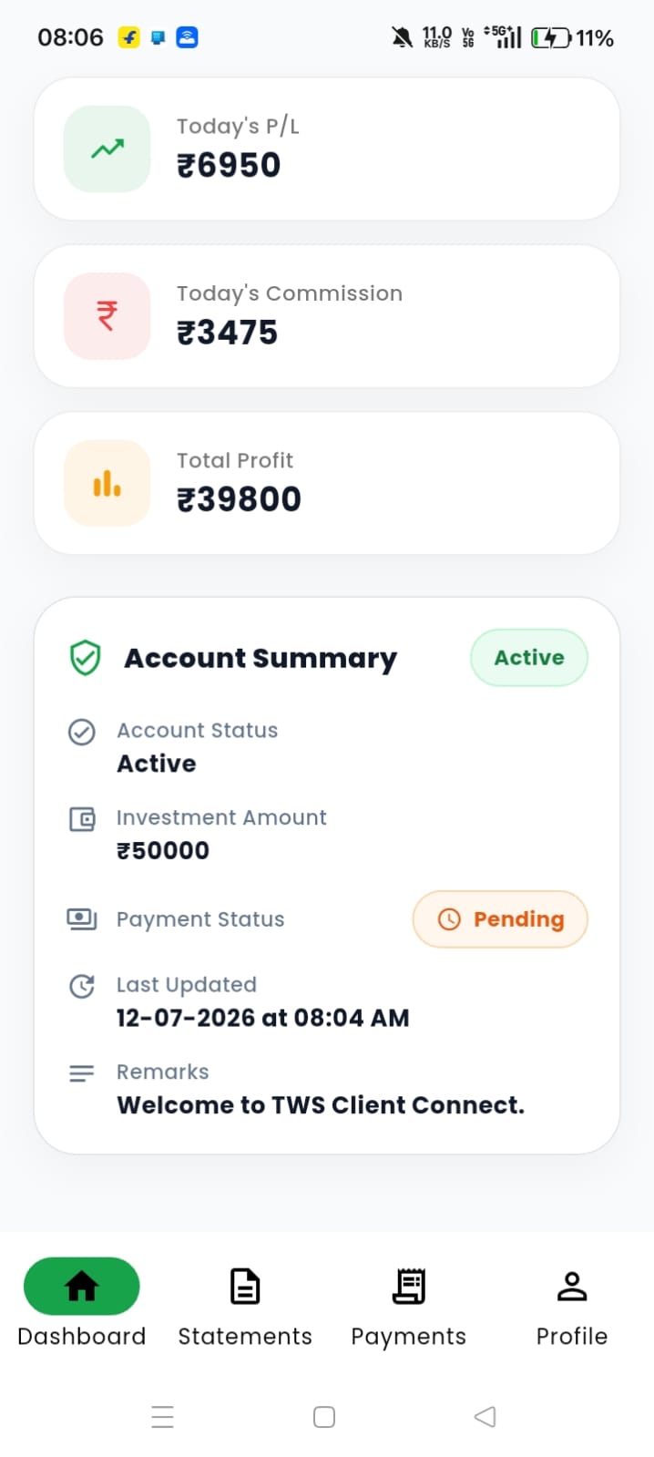 TWS Connect account